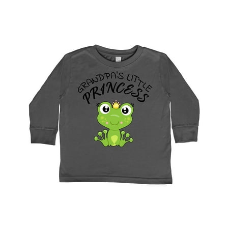 

Inktastic Grandpa s Little Princess- cute frog Gift Toddler Toddler Girl Long Sleeve T-Shirt