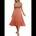 thumbnail image 1 of Vestidos de Verano Sin Mangas para Mujer, Vestidos Largos para Invitadas de Boda, de Punto Acanalado con Bolsillos Color Naranja M, 1 of 10