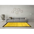 thumbnail image 3 of Ahgly Company Machine Washable Indoor Round Solid Yellow Modern Area Rugs, 6' Round, 3 of 4
