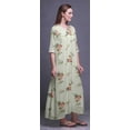 thumbnail image 4 of Bimba Light Yellow Floral Chinese Anemone Maxi Sleepwear For Women Summer Printed Nightgowns X-Large, 4 of 5