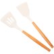 thumbnail image 5 of 2 espátulas de silicona para cocinar, utensilios de cocina con mango de madera., 5 of 6