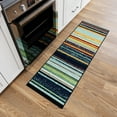 thumbnail image 2 of Ottomanson Striped Bathroom Runner Rug 20" x 59" - Non Slip Low Pile Carpet, Multicolor, 2 of 13