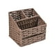 thumbnail image 2 of Caja de pañuelos con tres compartimentos, organizador duradero, dispensador de pañuelos faciales Marrón, 2 of 7