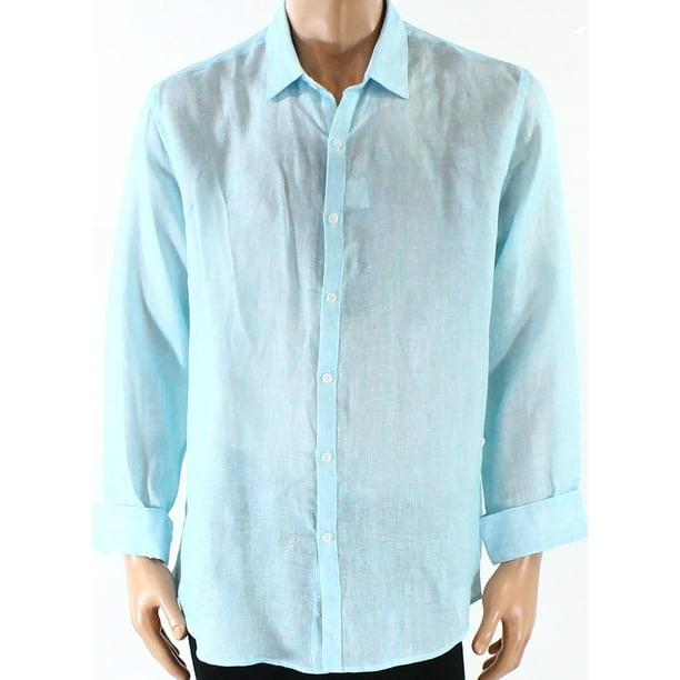 aqua button down shirt