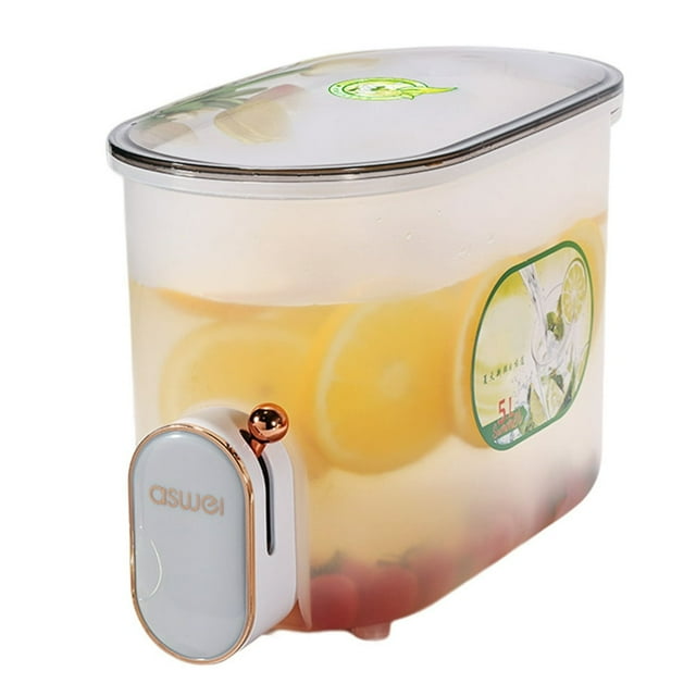 Distributeur de Boissons pour Réfrigérateur 5 L avec Robinet Pichet de Réfrigérateur pour Cuisine Maison (Vert Foncé)