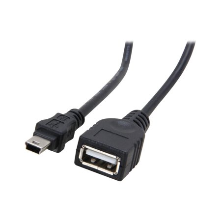 UPC: 0065030842907 | StarTech.com USBMUSBFM1 Black Mini USB 2.0 Cable – USB A to Mini B F/M