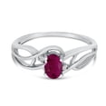 thumbnail image 6 of 10k White Gold Oval Ruby And Diamond Curve Ring, 6 of 6