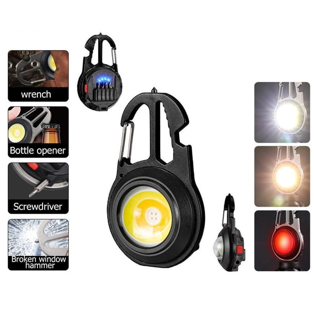 Lámpara Mini llavero luz portátil abrebotellas COB linterna destornillador (A) Ehuebsd Para estrenar