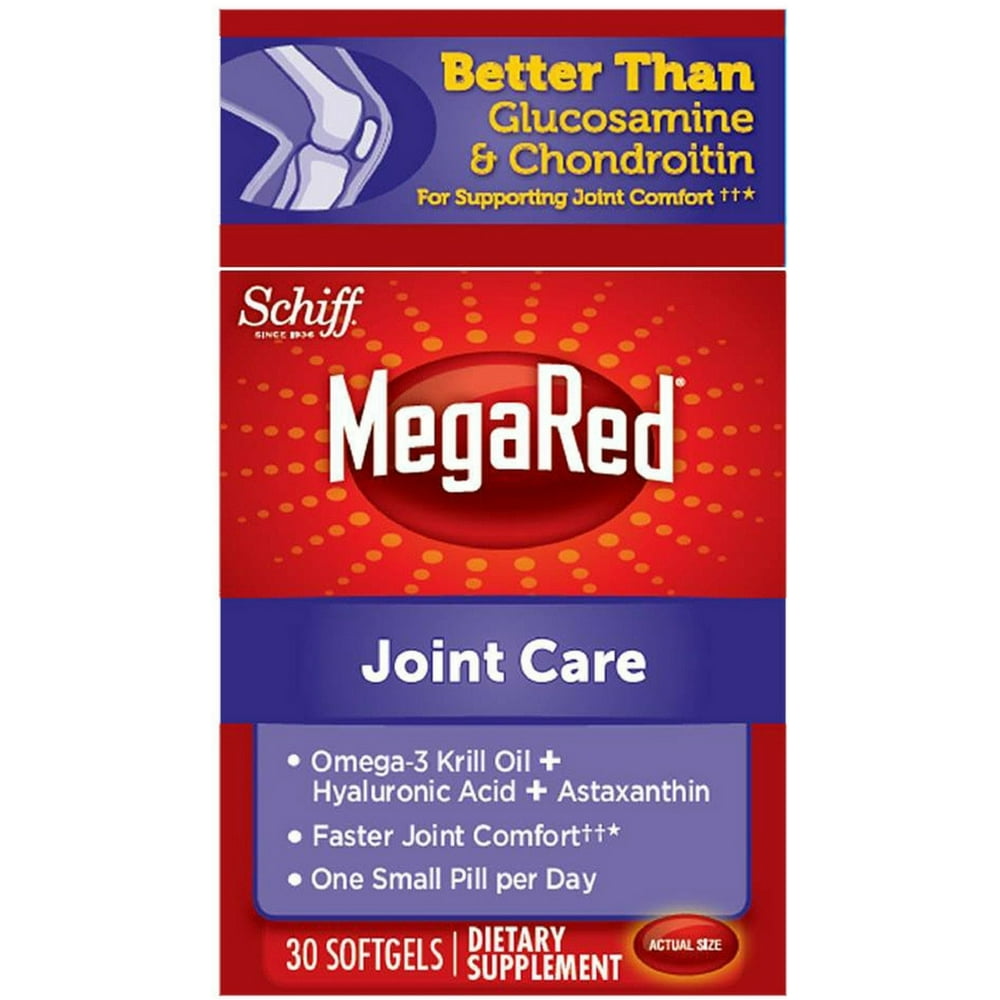 Mega Red Joint Care, Omega 3 Krill Oil, Hyaluronic Acid and Astaxanthin