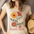 thumbnail image 4 of Christian Graphic T-Shirt I Will Not Be Shaken Psalm 16:8 for Women, Light Pink, Size 3XL, 4 of 6