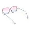 thumbnail image 4 of Classy Rimless Squared Rectangle Luxury Plastic Fashoin Sunglasses Slate - Pink Blue, 4 of 4