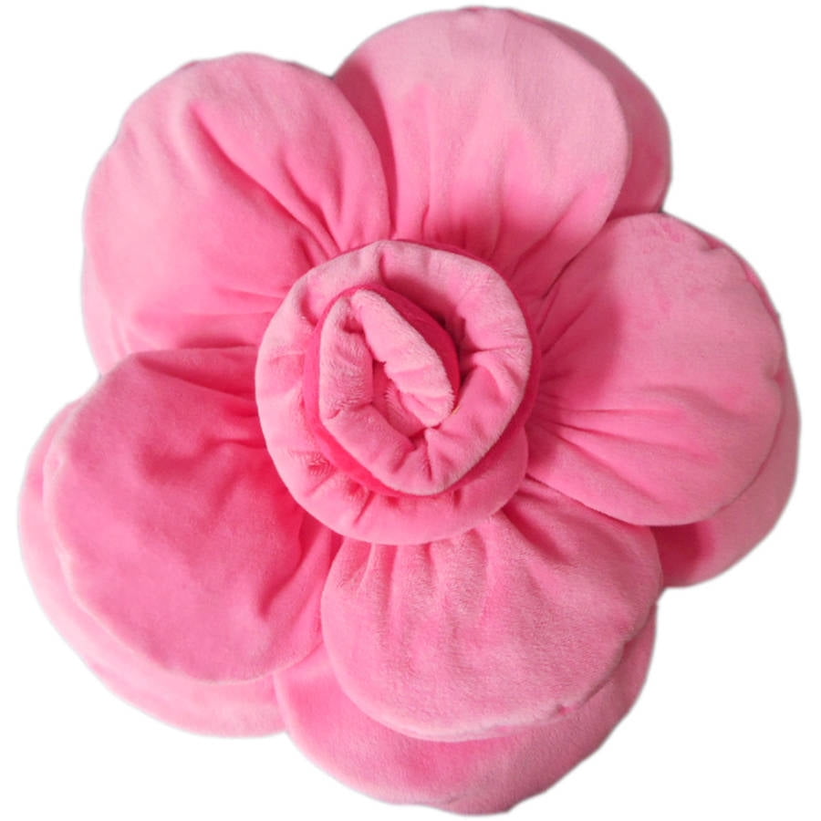 Large Flower Plush Pillow, Pink