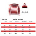 thumbnail image 5 of Adult Red and White Striped Shirt Outfit Halloween Cosplay Costume Shirt Hat Glasses, 5 of 5