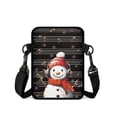 thumbnail image 2 of Eheartsgir Christmas Cross Body Bags with Music Snowman Print, Two Layer Stretch Polyester Crossbody Purse for Women and Girls Daily Use, 2 of 7