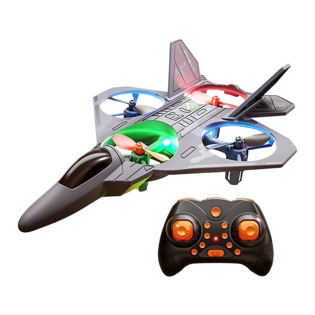 Avión RC ligero para principiantes, regalo de cumpleaños para niños, juguete volador al aire libre Gris