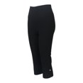 thumbnail image 6 of Adeawade Trousers For Women Straight Leg Cropped Trousers Solid Color Button Front Ankle Pants High Waist Trousers Leisure Pants Xl Black, 6 of 8