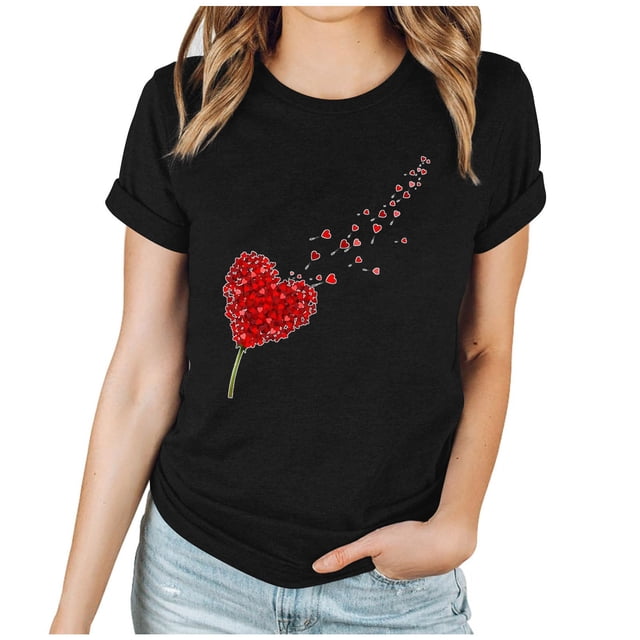 Birdeem T-Shirt à Col Rond Imprimé à Manches Courtes pour Femmes, Décontracté, Coupe Ample
