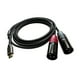 thumbnail image 1 of Cable de audio USB C a 2 XLR, convertidor de 3 pines, cable de guitarra estéreo Plug and Play, cable de micrófono para micrófonos y auriculares. 18 millones, 1 of 10