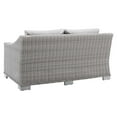 thumbnail image 6 of Lounge Loveseat Sofa, Sunbrella, Rattan, Wicker, Grey Gray, Modern Contemporary Urban Design, Outdoor Patio Balcony Cafe Bistro Garden Furniture Hotel Hospitality, 6 of 9