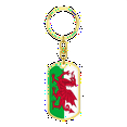 thumbnail image 4 of Wales Flag Swivel Keychain Dog Tag Stainless Steel or 18k Gold, 4 of 8