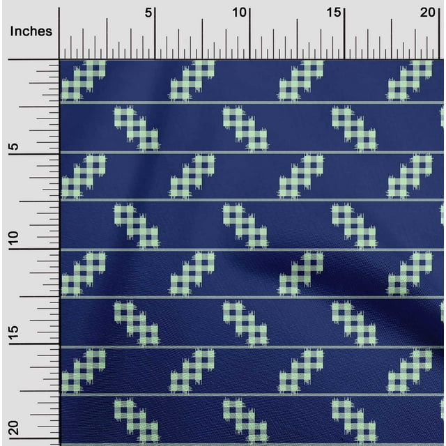 oneOone Polyester Lycra Fabric Stripe & Check Kasuri Print Sewing Fabric BTY 56 Inch Wide