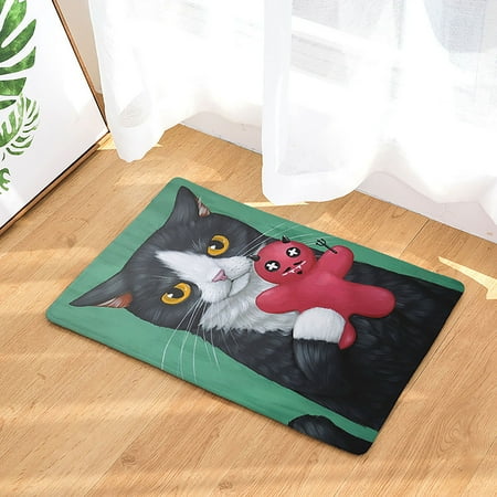 

Non Slip Washable Mat Easy Clean Runner Rug Door Mats Kitchen Mats 15 Cute Cats Pattern