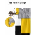 thumbnail image 7 of Curtain Valance for Windows,Yellow Color Block Abstract Geometric Kitchen Valances Rod Pocket Short Curtains,Black Plaid Collage Art Window Treatment Panel for Bedroom Bathroom 54"x18", 7 of 7