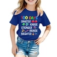 thumbnail image 5 of Coerni Happy 100 Days of School Shirt for Boys Girls Toddler Kids Letter Graphic Kindergarten Short Sleeve Tees Crewneck Tops, 5 of 8