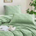 thumbnail image 3 of Maple&Stone Queen Duvet Cover Set Pieces Textu Tufted Boho Bedding Sets Zipper Closure Design with Ties Duvet Cover + Pillow Shams Comforter NOT Included ( Queen Siz, 3 of 7