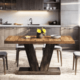 thumbnail image 4 of Tribesigns 47" Dining Table for 4, Wood Black Kitchen Table with Heavy Duty Pedestal for Dining Room, 4 of 7