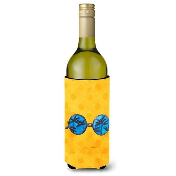 Sunglasses Yellow Polkadot Wine Bottle Beverge Insulator Hugger