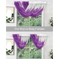 thumbnail image 4 of Purple Gold Sheer Waterfall Valance Curtains for Window, Abstract Flower Ombre Aesthetics Paint Rod Pocket Sheer Topper Swag Curtains for Living Room, Kitchen 38.5"W x 47.2"L, 2 Panels, 4 of 7