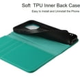 thumbnail image 6 of for iPhone 12/iPhone 12 Pro Wallet Case with RFID Blocking Card Slots Holder and Wrist Strap,Flip Folio Magnetic Closure,Kickstand,Genuine Leather Cover Case for iPhone 12 Pro 6.1",Pure Green, 6 of 15