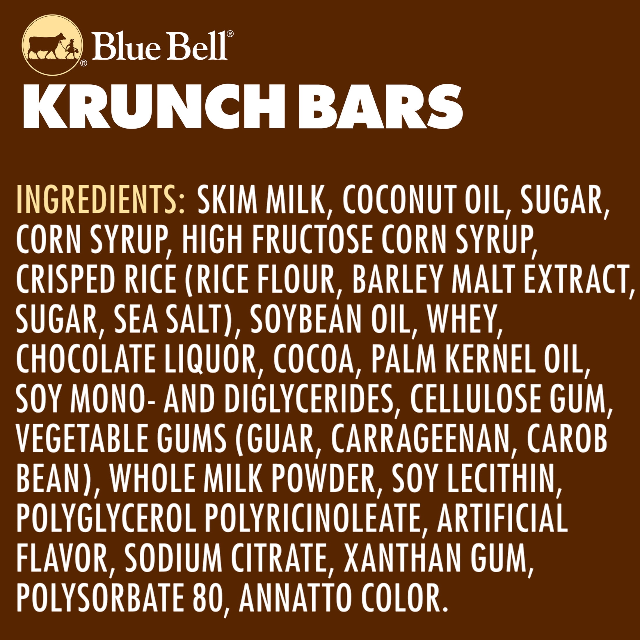 Blue Bell Krunch Frozen Dairy Dessert Bars, 3.0 fl oz, 12 Count
