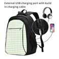 thumbnail image 2 of Wukai Green Checkboard Travel Laptop Backpack: Business Water-Resistant Bag with USB Charging Port, Ideal College Backpack for Men & Women, 2 of 6