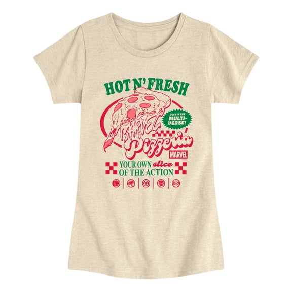 Marvel - Pizzeria - Youth Girls Fitted Short Sleeve T-Shirt