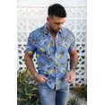 thumbnail image 3 of POGLIP Chemise à Manches Courtes Imprimée Hawaïenne pour Hommes Bleu Ciel, 3 of 6
