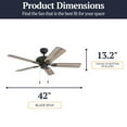 thumbnail image 6 of Prominence Home Russwood 42" Bronze Ceiling Fan with 5 Blades, Remote & Reverse Airflow, 6 of 16