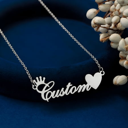 DESIGNICE 2026 New Custom Name Pendant Necklaces for Women Men Stainless Steel Customized Heart Choker Personalized Goth Neck Chain Jewelry