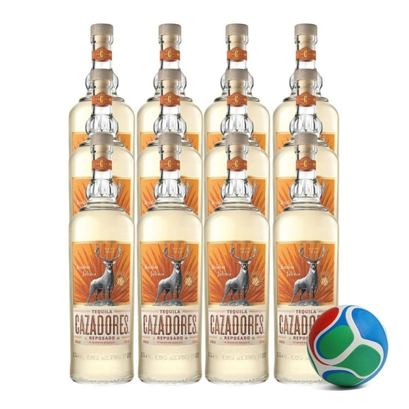 12 Tequila Cazadores Reposado 950 ml + Balón Mini