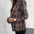 thumbnail image 4 of Inkach Women Business Attire Print Long Sleeve Suit Collar Slimming Cardigan Coat Tops Jacket, 4 of 4
