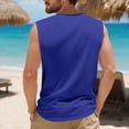 thumbnail image 6 of NOLDARES Men's Casual Tank Tops Knit V Neck Sleeveless Loose Fit T Shirts Summer Beach Lightweight Muscle Tee(Blue,M), 6 of 9