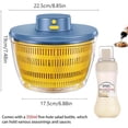 thumbnail image 3 of Electric Salad Spinner 4.2-Quart Lettuce spinner,Fruit cleaner spinner Vegetable Dryer,Fruit Washer with Bowl and Colander,Salad Dryer Mixer for Vegetables,Greens, Herbs, Berries, 3 of 9