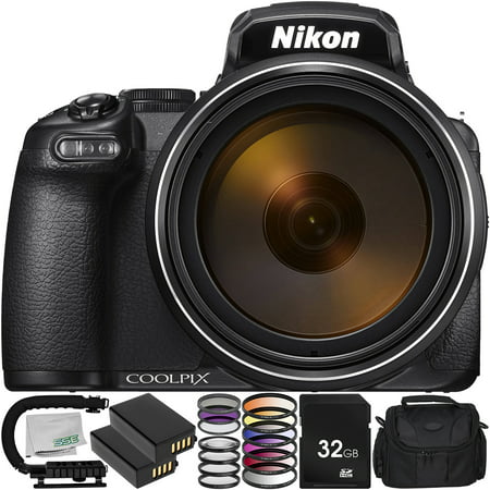 Nikon COOLPIX P1000 Digital Camera with 9PC Accessory Bundle – Includes 2x Replacement Battery (EN-EL20) + 3PC Multi Coated Filter Kit + 4PC HD Macro Close-Up Lenses + Medium Carrying Case +