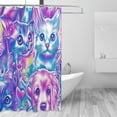 thumbnail image 2 of Colorful Companions 72x72 Waterproof Shower Curtain Liners Durable Metal C-Hooks Fade-Proof Thermal Print Anti-Splash, 2 of 5