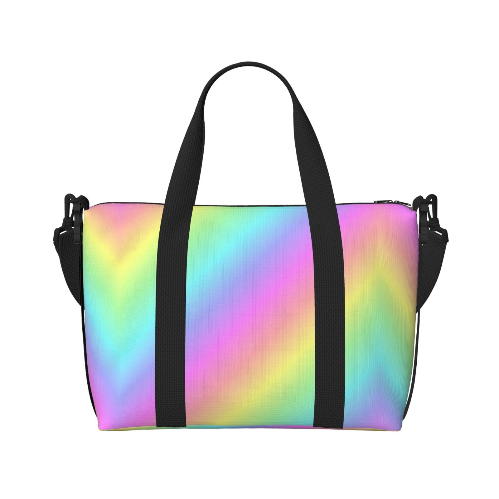 Travel Duffel Bag Rainbow Stripe Sports Tote Gym Bag Shoulder Weekender Overnight Bag For Women Men