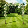 thumbnail image 4 of Gymax 7.2 FT Square Wedding Arch Wooden Arbor Backdrop Stand w/ Triangular-Shaped Base, 4 of 10