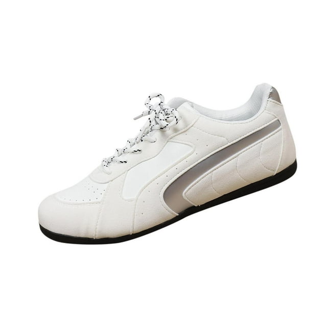 Chaussures d'Entraînement Allemandes Blanches pour Femmes, Aérées, Printemps Été, Bout Rond, Plates, à Lacets, Chaussures Décontractées pour Extérieur Intérieur