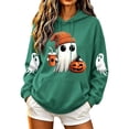 thumbnail image 2 of SSZMDLB Women Fall Holiday Hooded Graphic Casual Pullover Tops Long Sleeve Crew Neck Sweatshirt Tee Loose Fit Streetwear Y2K Aesthetic Cozy Outdoor Party, Green S, 2 of 6