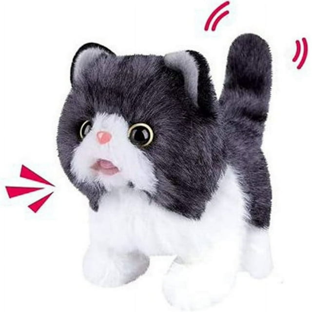 KEINXS Plush Toy Electronic Cat That Move and Meow Waliking Lifelike Interactive Toy Pet Stuffed Kitten